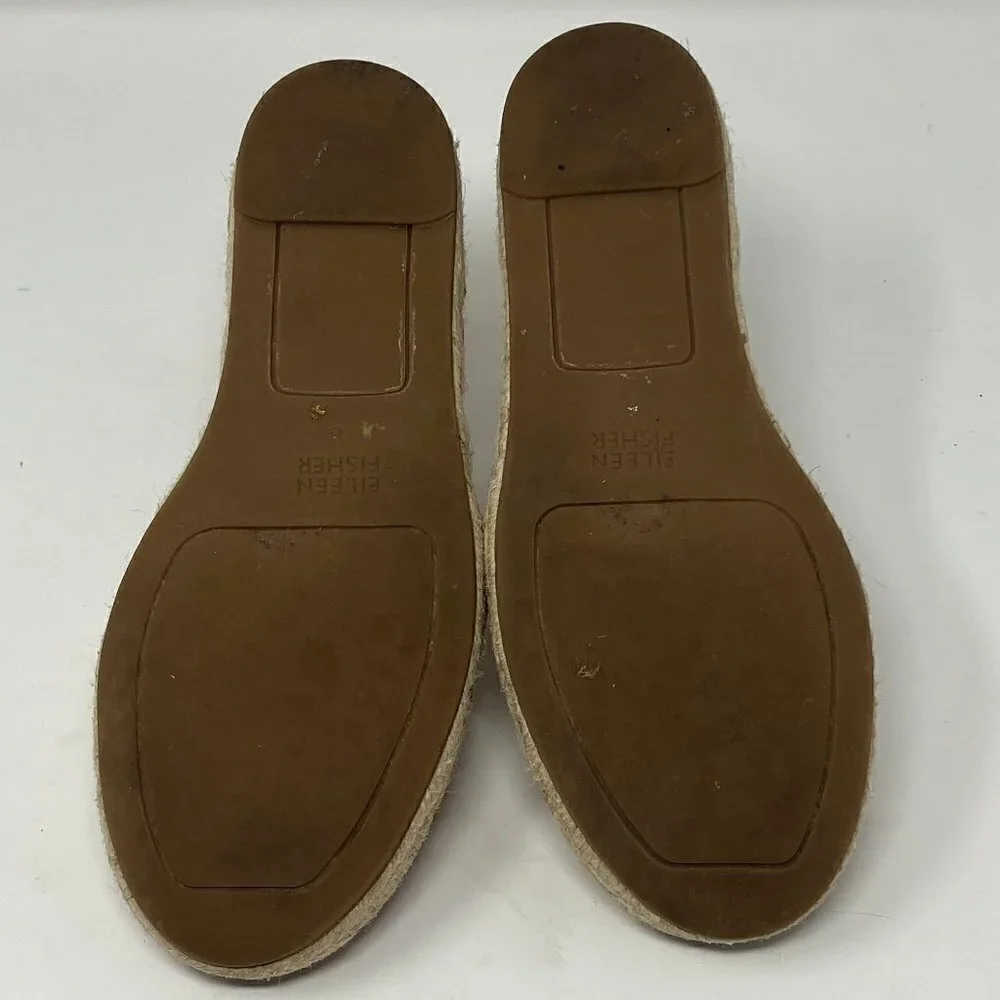 Eileen Fisher espadrille leather flats 8 women nude peach